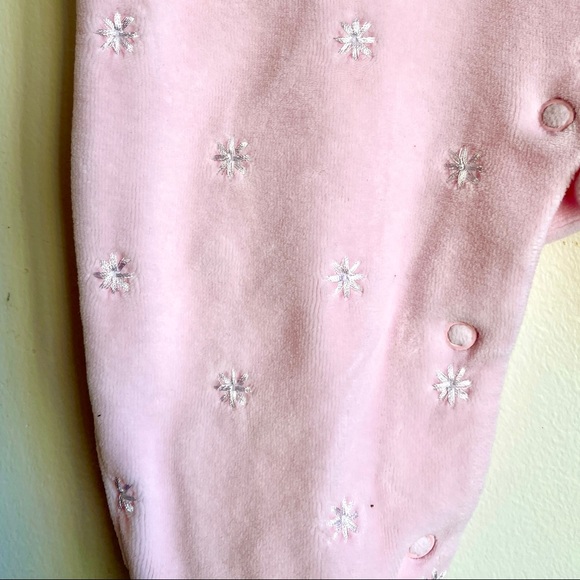 6M Absorba Velour Romper with Bunnies Embroidery - Picture 3 of 3